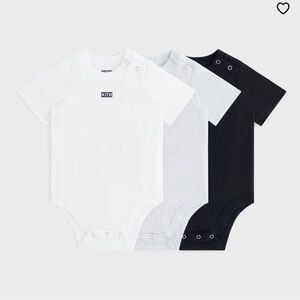 Kith baby 3 Bodysuit Trio - Black, White, Gray